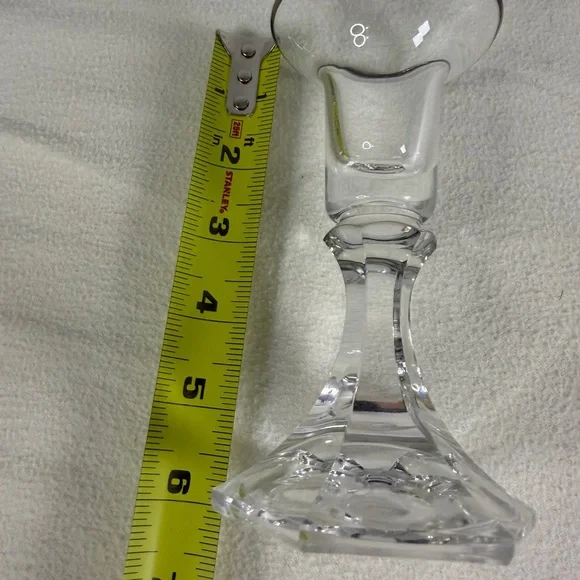 Vintage Crystal Candle Holders Set of 2 Smoked Rim Faceted Stem Votive - Picture 4 of 9